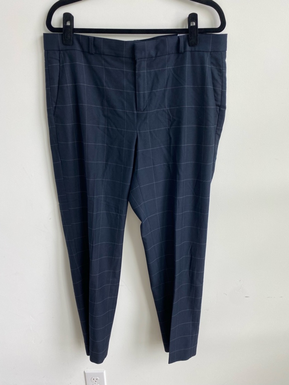 Banana Republic Navy Windowpane Dress Pants